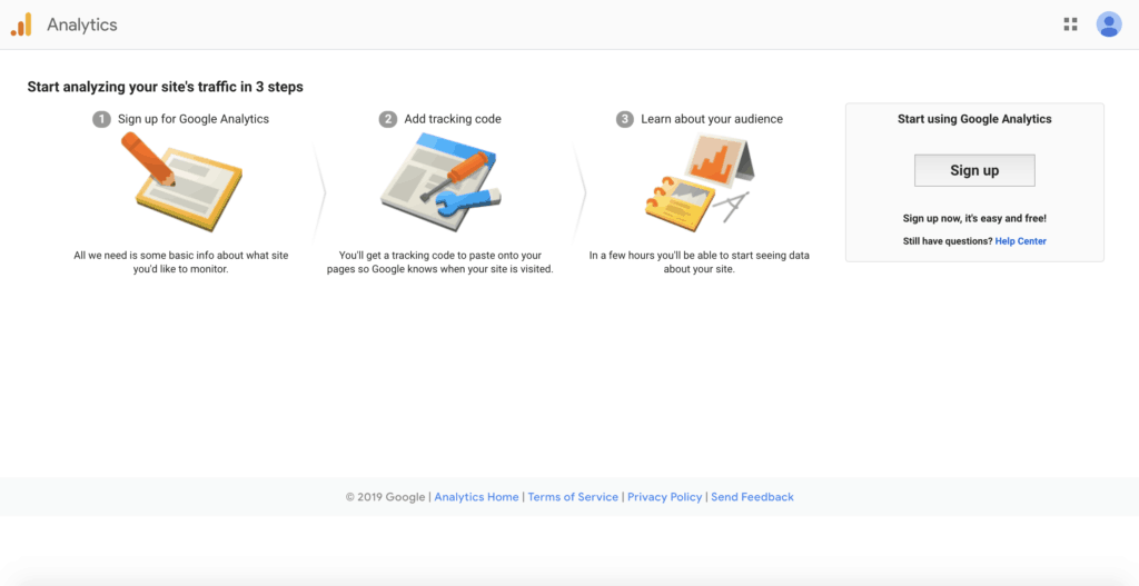 How to sign up for Google Analytics