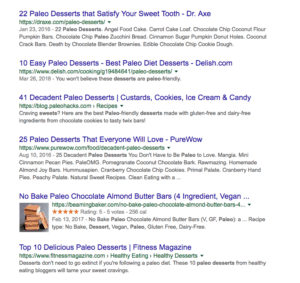 SERPs example screenshot