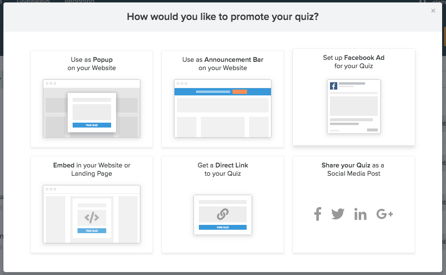 Interact quiz builder embedding feature