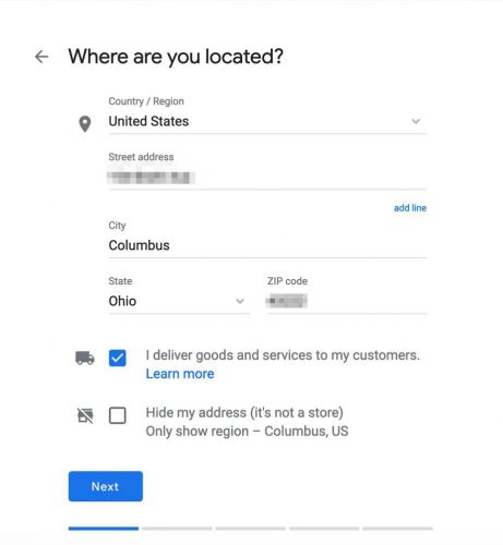 Add your address to Google My Business