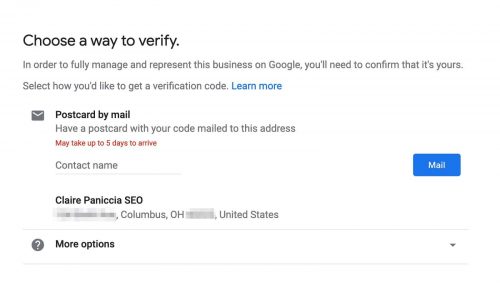 Verify your Google My Business Verify your Google My Business