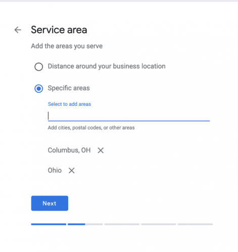 Google My Business service area Google My Business service area