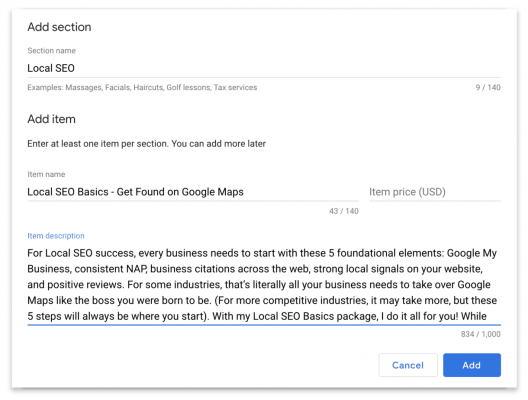 the Add Services section of Google My Business is often under utilized by local businesses the Add Services section of Google My Business is often under utilized by local businesses