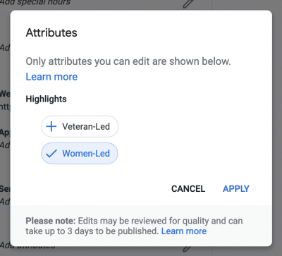 attributes on google my business attributes on google my business